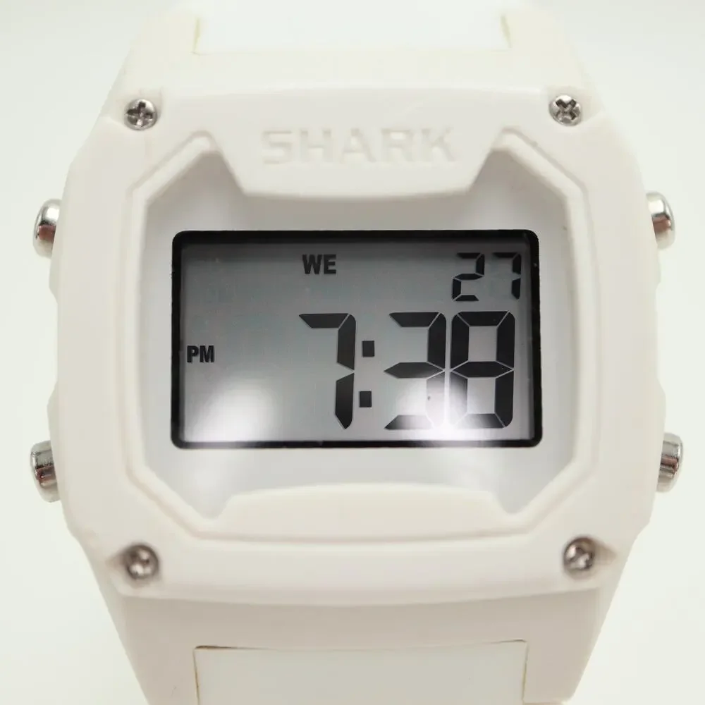 Freestyle Shark White Silicone 38mm Digital Watch Alarm Chrono w New Battery